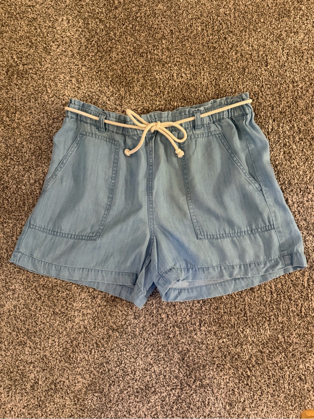 Lou & Grey Light Blue Drawstring Pocket Shorts